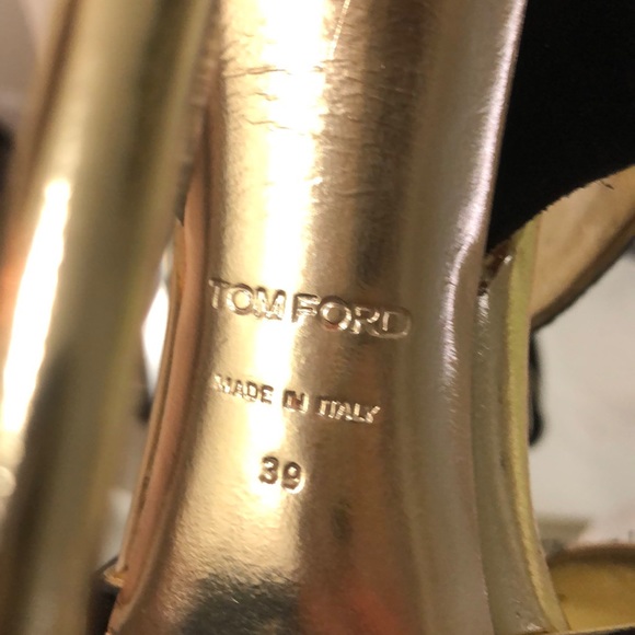 Tom Ford Black and Gold Sandals 39 - Picture 8 of 10